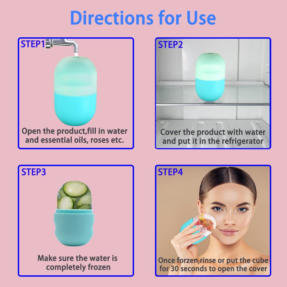 Ice Face Roller Ice Mold For Face Eyes And Neck Ice Holder For Face Face Ice Cube - Enhance Your Natural Glow Ice Facial Capsule