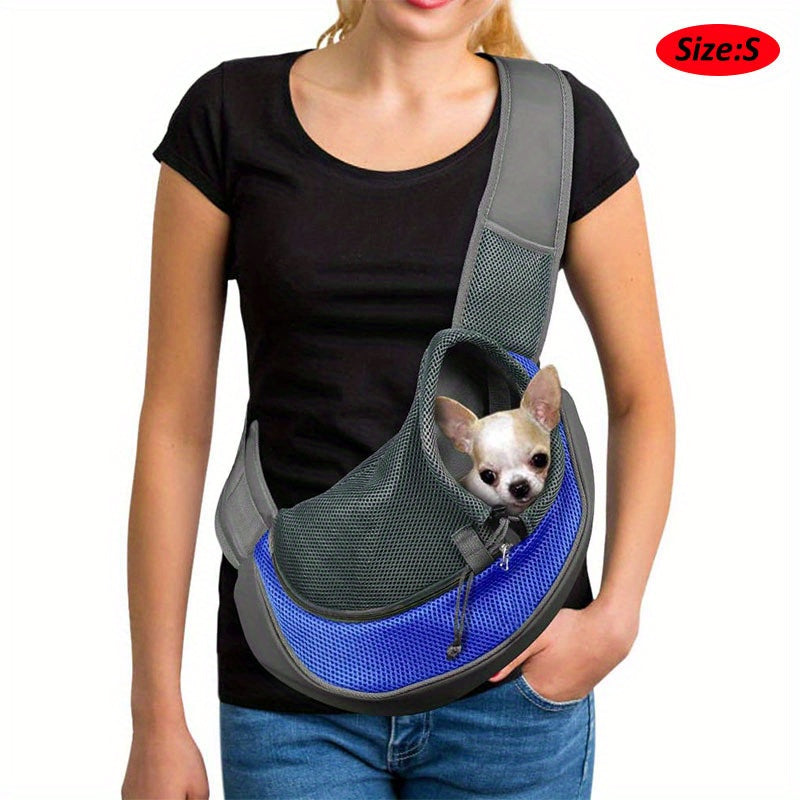 High-Visibility Reflective Pet Sling Carrier - Soft-Breathable Mesh, Secure Travel Companion for Puppies, Kittens & Small Animals - Perfect for Outdoor Adventures