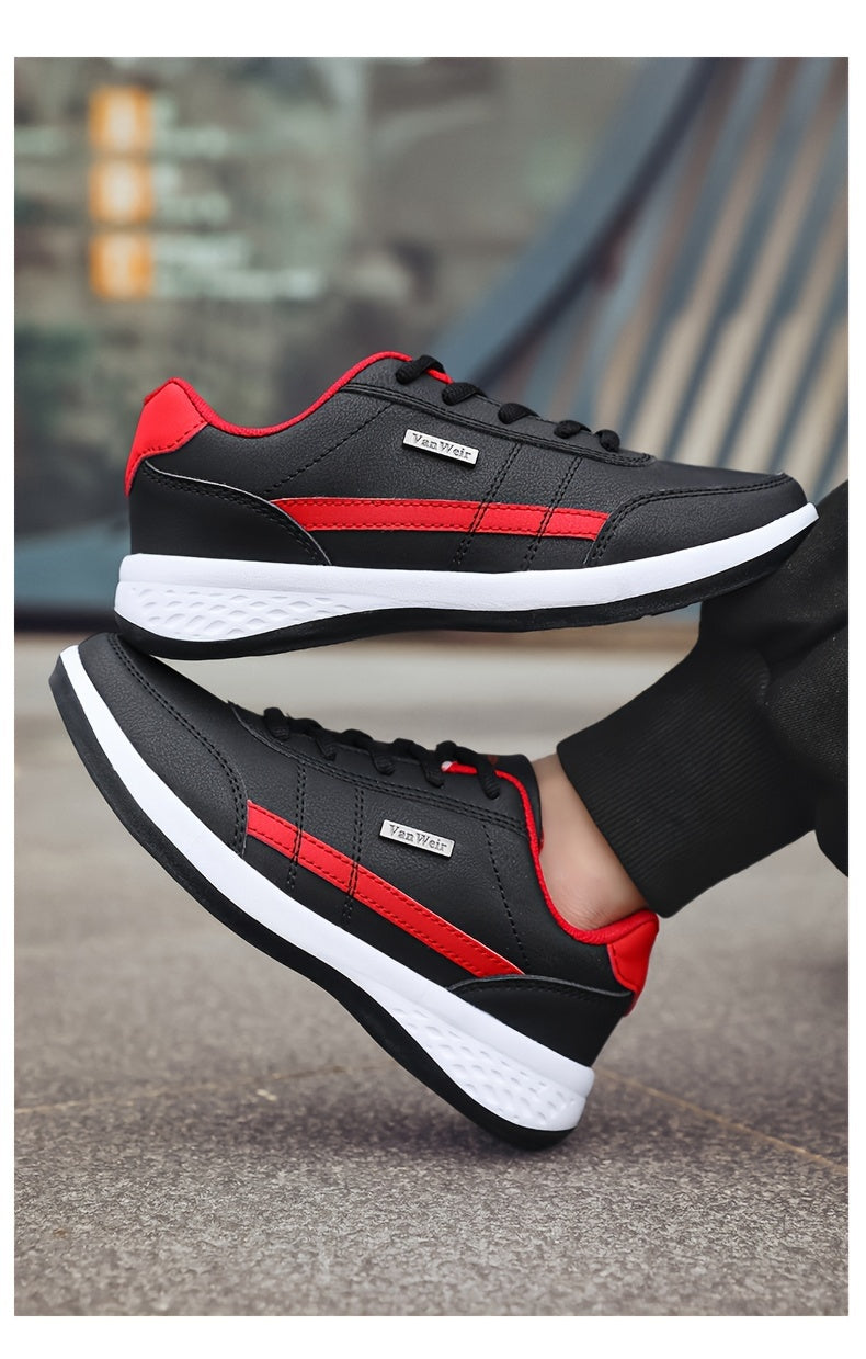 VanWeir Men'S Lightweight Running Sneakers - Navy Blue & Brown Two-Tone Design, Breathable Mesh Lining, Stability Support, MD/TPR Sole for Outdoor Training, Hiking & Casual Wear, Hiking Footwear, Modern Sneakers, Comfortable