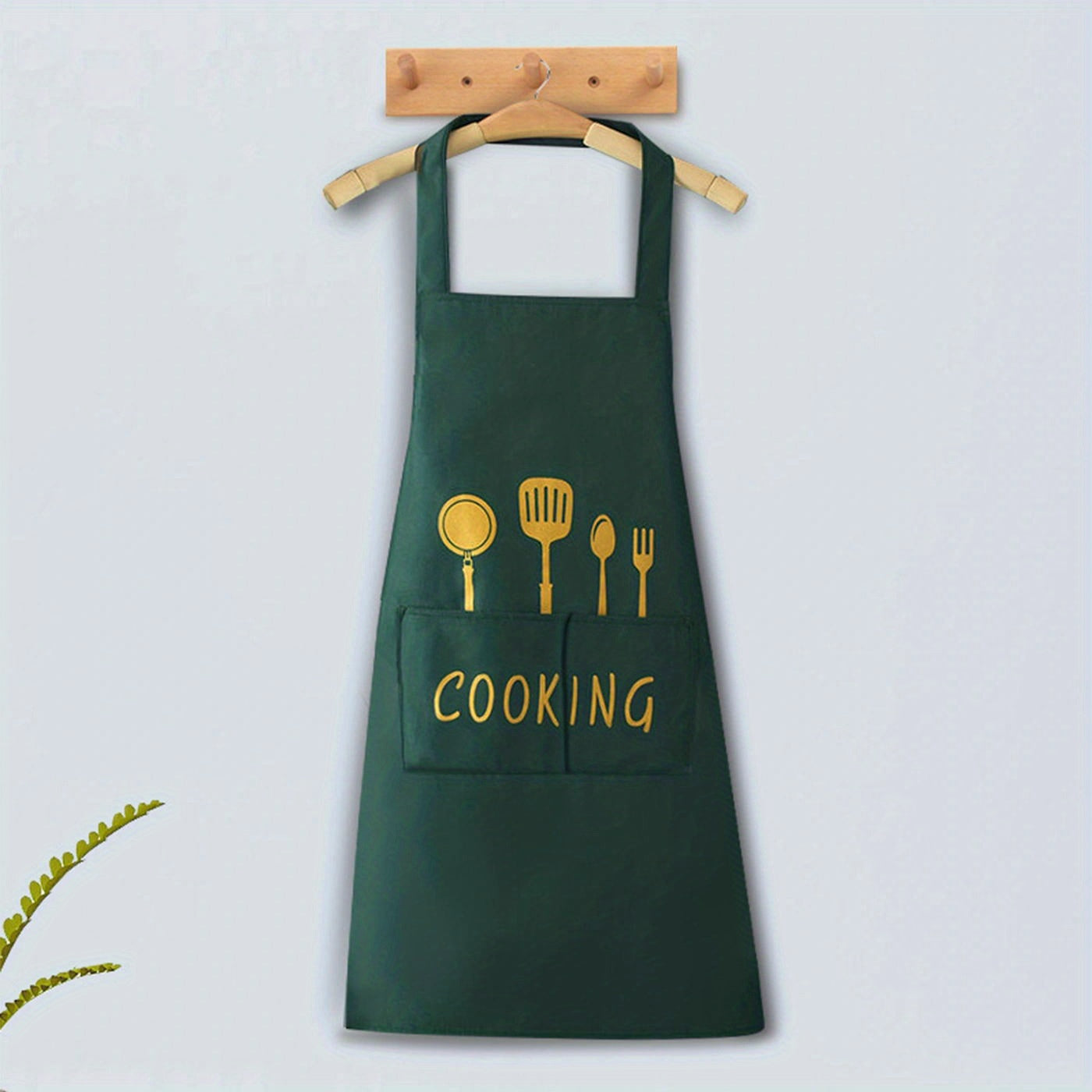 1Pc Apron, Waterproof And Oil-proof Apron With Pockets, For Coffee Bar, Restaurant, Adjustable Multipurpose Apron, 28.3in/25.5in