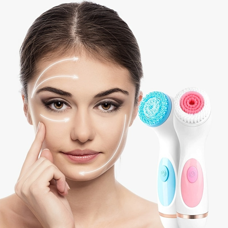 3 In 1 Wireless Face Cleansing Brush Sonic Face Spin Brush Set Spa System For Deep Cleaning Remove Blackhead Machine