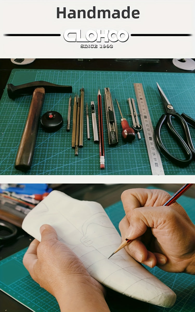 CLOHOO Men's Slip-On Business Casual Shoes - Breathable Second-Layer Leather Upper, Comfortable PU Lining & Rubber Sole, All-Season Versatile for Office, Travel & Vacation - Black, Refined Appearance | Sturdy Rubber Sole, Dre