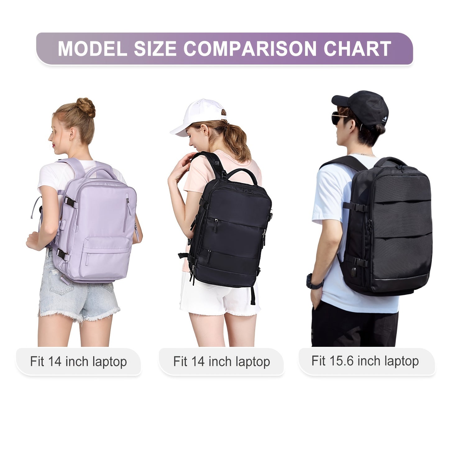 Large Travel Backpack, Carry On Backpack, Hiking Laptop Backpack Waterproof Outdoor Sports Rucksack Casual Daypack School Bag