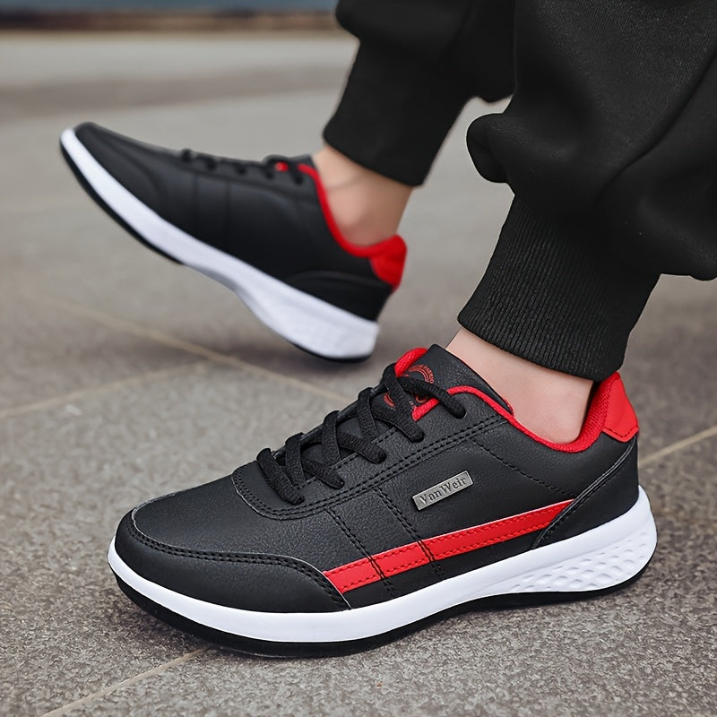 VanWeir Men'S Lightweight Running Sneakers - Navy Blue & Brown Two-Tone Design, Breathable Mesh Lining, Stability Support, MD/TPR Sole for Outdoor Training, Hiking & Casual Wear, Hiking Footwear, Modern Sneakers, Comfortable