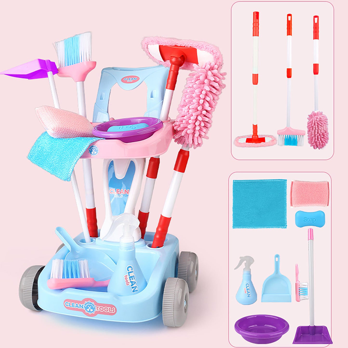 Sweeping Toys, Broom And Dustpan Combination Set, Simulation Of Home Cleaning, Floor Sweeping Toys Perfect Christmas And Birthday Gift