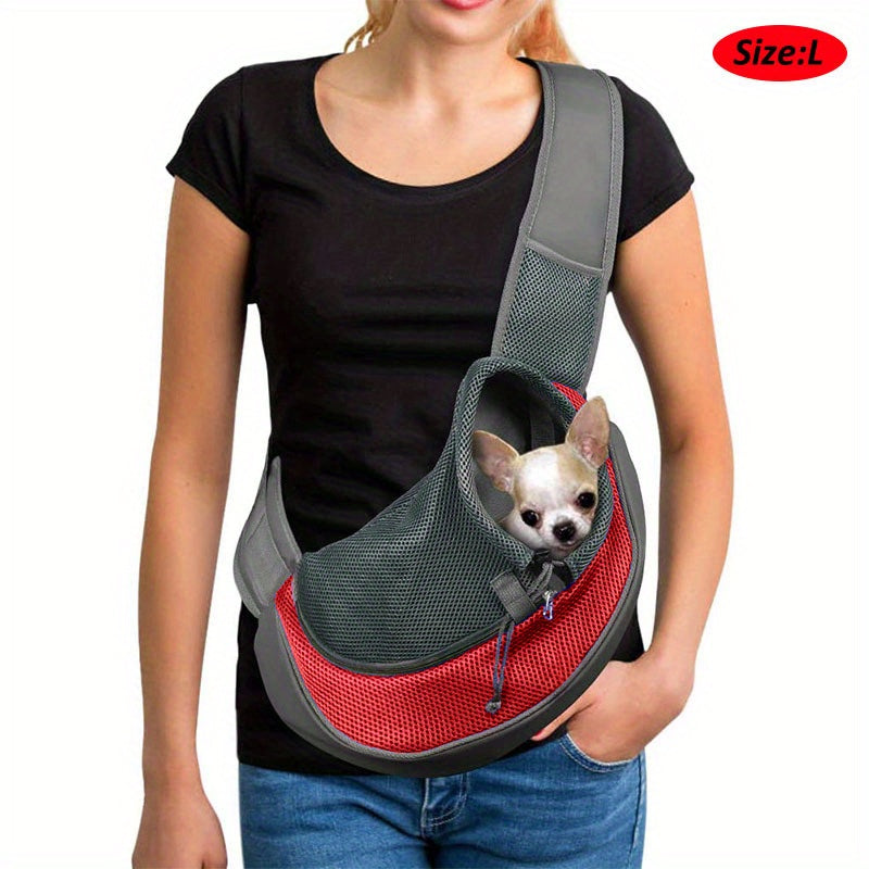 High-Visibility Reflective Pet Sling Carrier - Soft-Breathable Mesh, Secure Travel Companion for Puppies, Kittens & Small Animals - Perfect for Outdoor Adventures