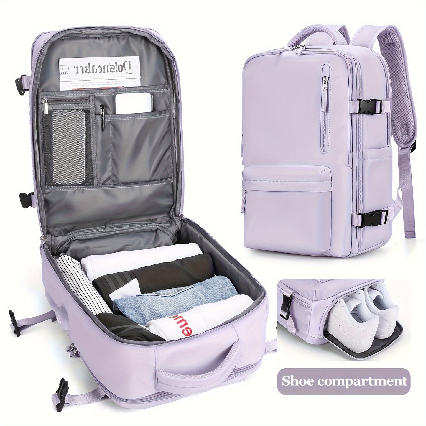 Large Travel Backpack, Carry On Backpack, Hiking Laptop Backpack Waterproof Outdoor Sports Rucksack Casual Daypack School Bag