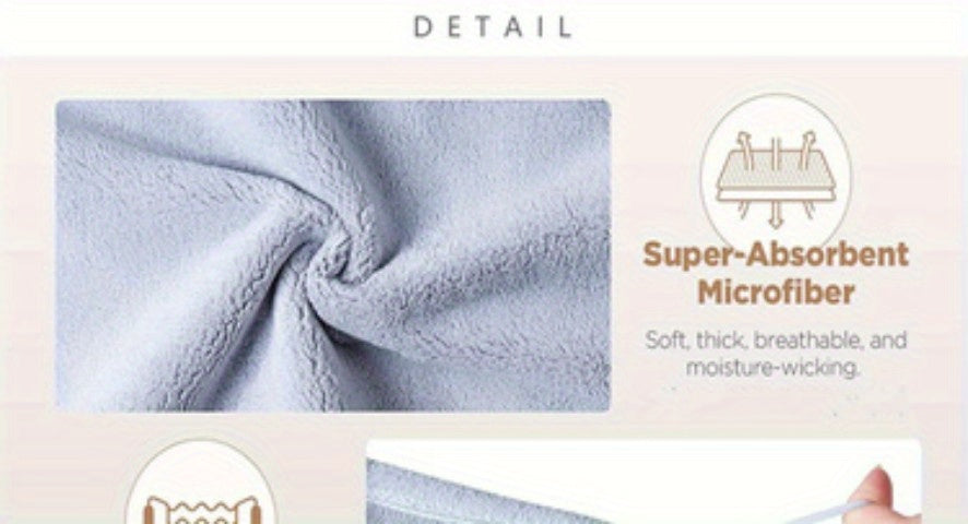 Super Absorbent Microfiber Hair Towel - Quick Drying Hair Wrap Cap with Soft Headband for Frizz-Free Hair
