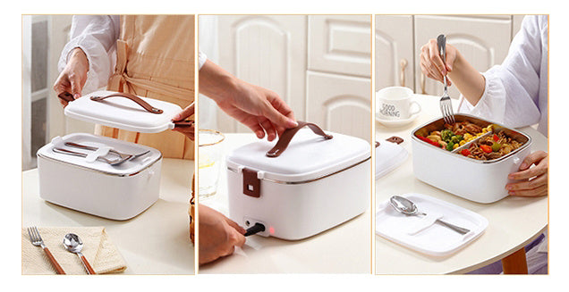 Portable Electric Lunch Box Heater: 1.8L Capacity, 2-in-1 Design for Car & Home Use