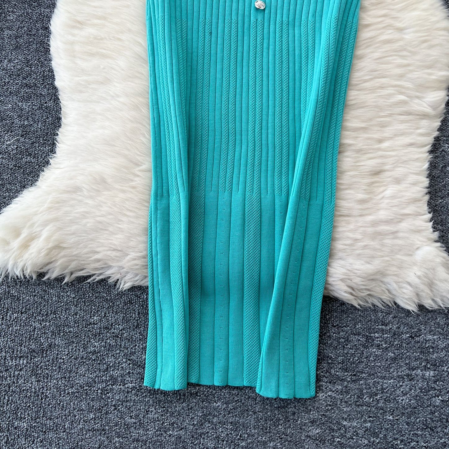 Dresses Women Summer Knitting Long Dress Single Breasted Round Collar Short Sleeve Sexy Bodycon Office Lady Knit Vestidos