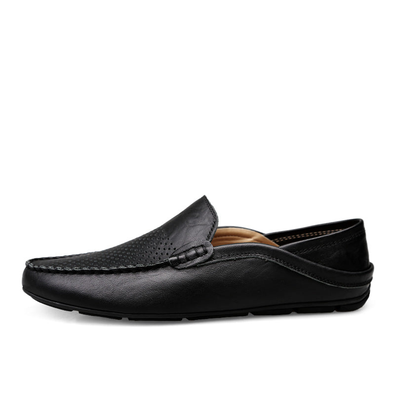 Summer Men Casual Shoes Leather Moccasins Breathable Slip on Boat Shoes Italian Luxury Brand Mens Driving Loafers Size 37-47