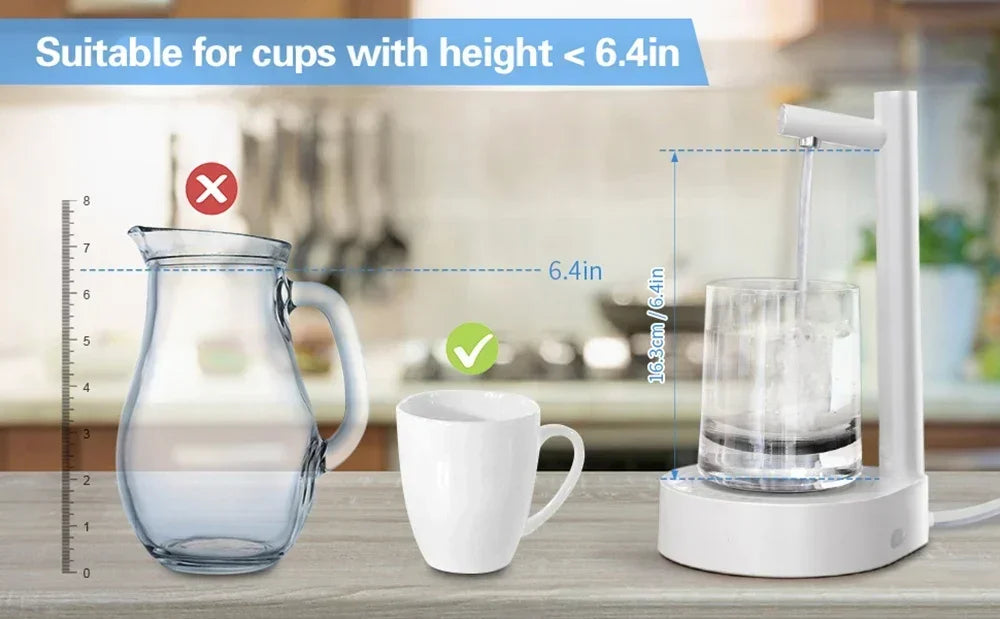 Portable Desktop Electric Water Dispenser Bottle Pump Barreled with USB Charging Automatically Drink for Home Office Outdoor