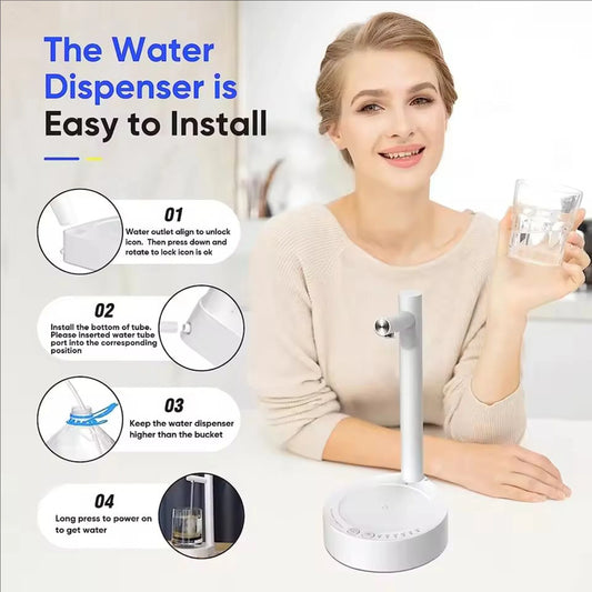 1PC- Desktop Water Pump - Six Adjustable Speeds, Food-Grade Material, USB Rechargeable, One-Button Operation, Portable