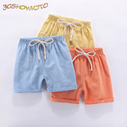 Boys Shorts Kids Shorts Candy Color Girls Children Summer Beach Loose Shorts Casual Pants Cotton & Linen Comfortable 2-10Yrs Hot