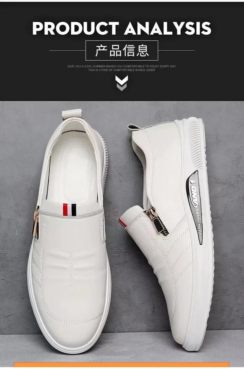 Casual Leather Shoes Men Loafers Trend Brand Business Shoes Autumn Slip on Flat Man Sneakes Comfortable Moccasins Zapatos Hombre