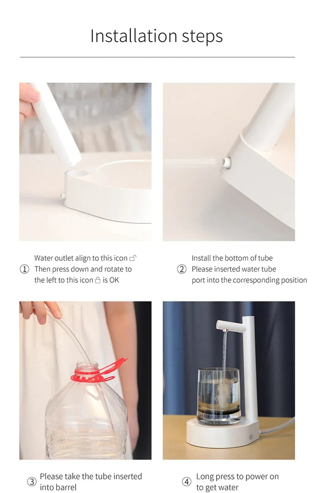 Portable Desktop Electric Water Dispenser Bottle Pump Barreled with USB Charging Automatically Drink for Home Office Outdoor