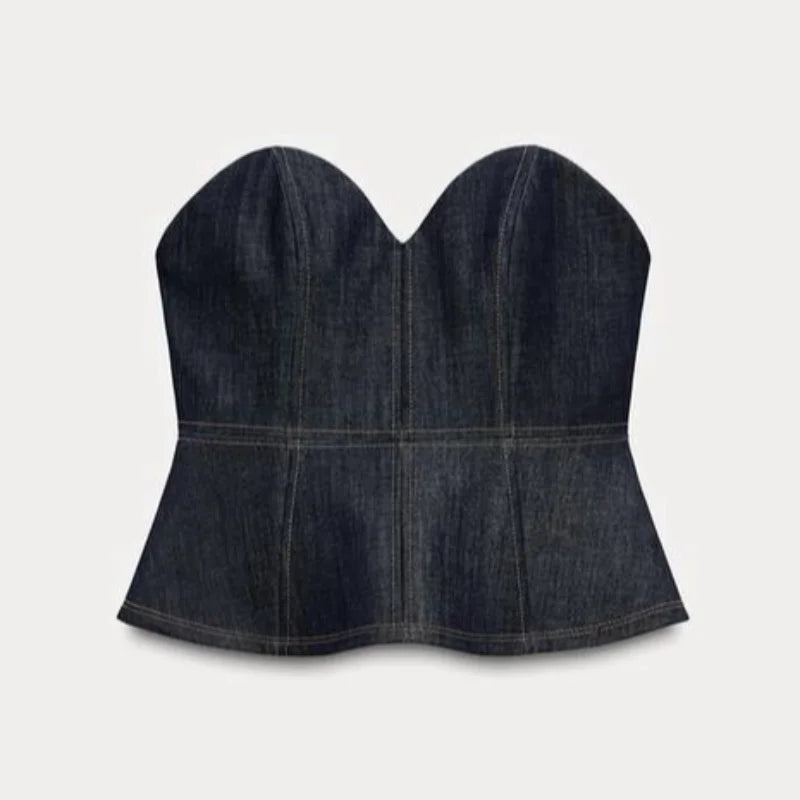 Women Denim V-neck Short Sleeved Long Dress Chic Slim Fit Single Breast Slit Vestidos New High Street Casual Solid Commuter Gown