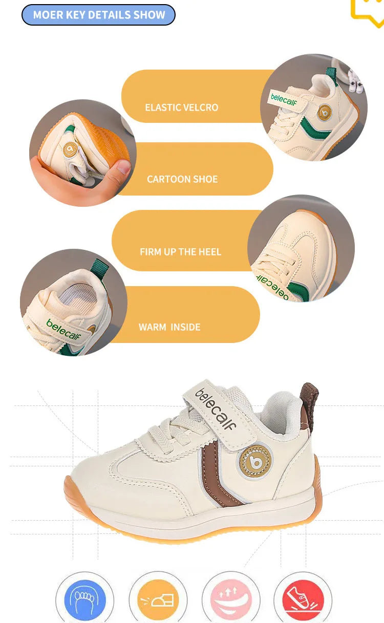 Kindergarten For Boys Girls Fashionable Versatile Sneakers Breathable Solid Color Sports Shoes Children's Spring New Casual Shoe