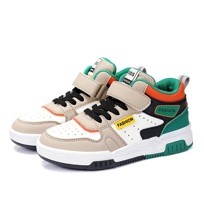 Design Children Sneaker Boys Shoes Skateboard Kids Casual Shoes Autumn Sports Tennis High Top Sneaker for Boy