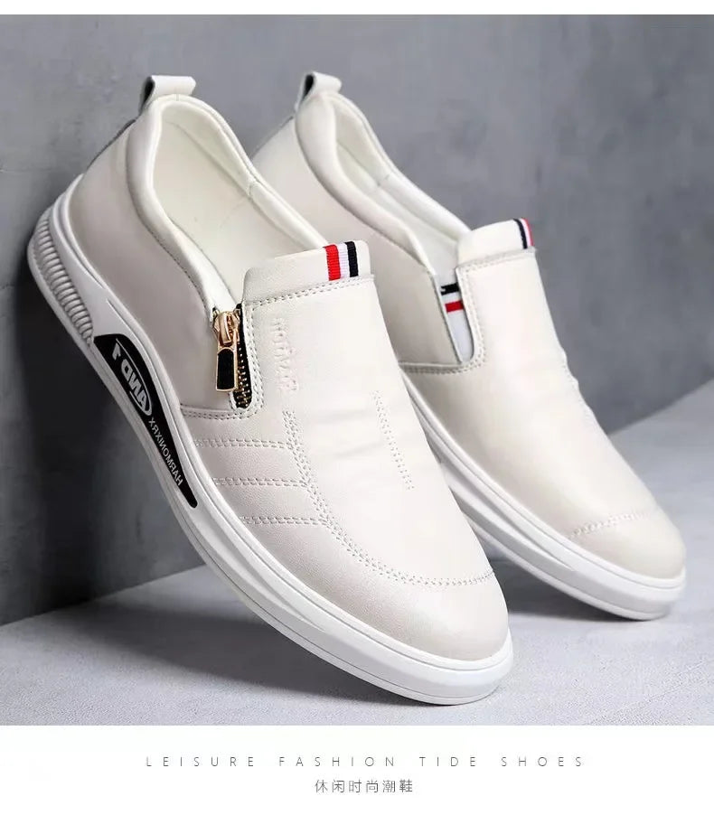 Casual Leather Shoes Men Loafers Trend Brand Business Shoes Autumn Slip on Flat Man Sneakes Comfortable Moccasins Zapatos Hombre