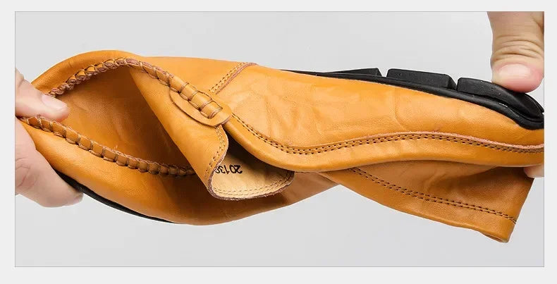 Men Shoes Casual Genuine Leather Mens Loafers Moccasins Designer Slip on Boat Shoes High Quality Chaussure Homme Plus Size 37-47