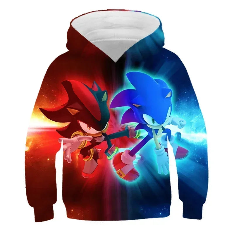 2024 Children's Clothes Sonic 3D Hoodie for Kids Boys and Girls Cartoon Printing Sweatshirt Long Sleeve Spring Autumn Animation