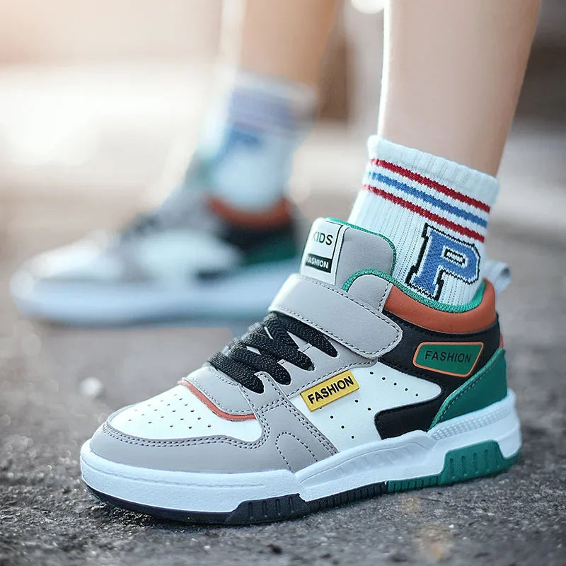 Design Children Sneaker Boys Shoes Skateboard Kids Casual Shoes Autumn Sports Tennis High Top Sneaker for Boy