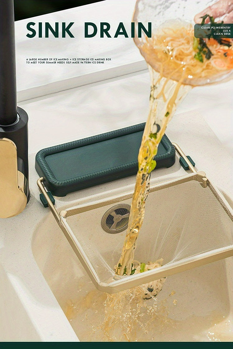 Foldable Sink Strainer and Filter Rack - Eliminate Clogging and Keep Your Sink Clean with Ease!