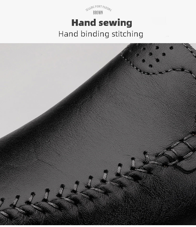 CLOHOO Men's Slip-On Business Casual Shoes - Breathable Second-Layer Leather Upper, Comfortable PU Lining & Rubber Sole, All-Season Versatile for Office, Travel & Vacation - Black, Refined Appearance | Sturdy Rubber Sole, Dre