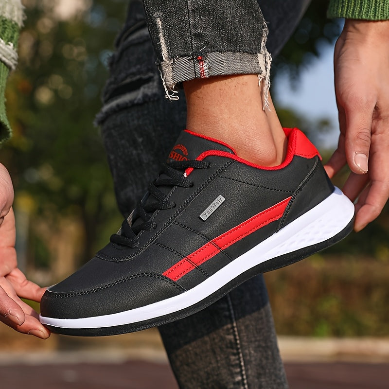 VanWeir Men'S Lightweight Running Sneakers - Navy Blue & Brown Two-Tone Design, Breathable Mesh Lining, Stability Support, MD/TPR Sole for Outdoor Training, Hiking & Casual Wear, Hiking Footwear, Modern Sneakers, Comfortable