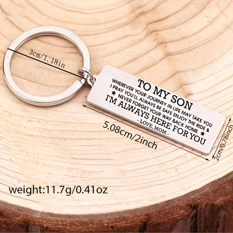 Cherished Memories Keychain - Personalized Engraved Birthday Gift for Son from Mom - A Timeless Emotional Keepsake to Celebrate His Special Day with Love