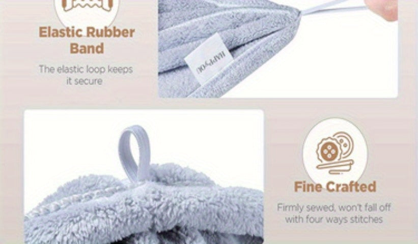 Super Absorbent Microfiber Hair Towel - Quick Drying Hair Wrap Cap with Soft Headband for Frizz-Free Hair