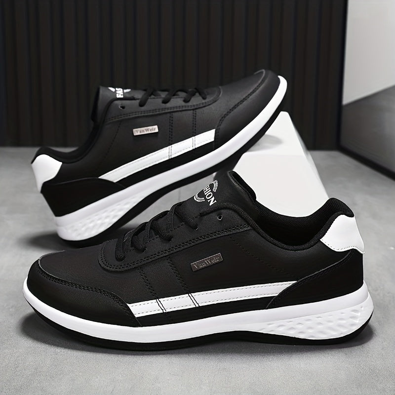 VanWeir Men'S Lightweight Running Sneakers - Navy Blue & Brown Two-Tone Design, Breathable Mesh Lining, Stability Support, MD/TPR Sole for Outdoor Training, Hiking & Casual Wear, Hiking Footwear, Modern Sneakers, Comfortable