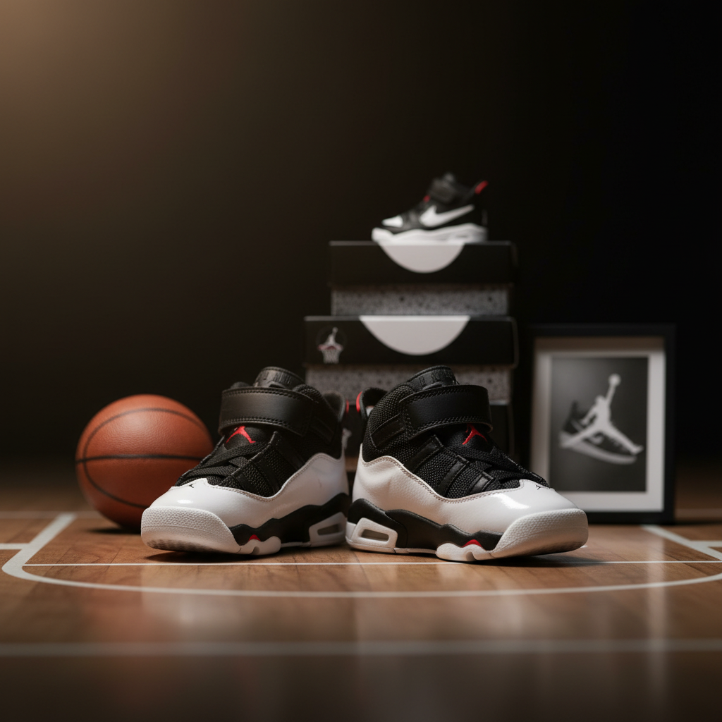 Toddler Air Jordan 6 Black White Size 9C styled product photo