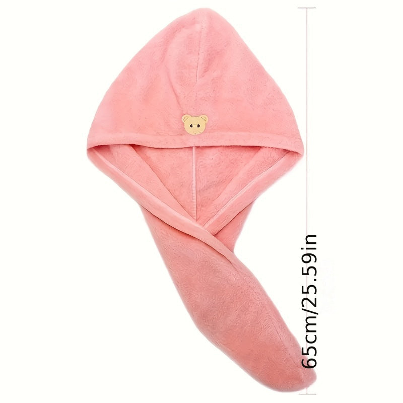 Super Absorbent Microfiber Hair Towel - Quick Drying Hair Wrap Cap with Soft Headband for Frizz-Free Hair
