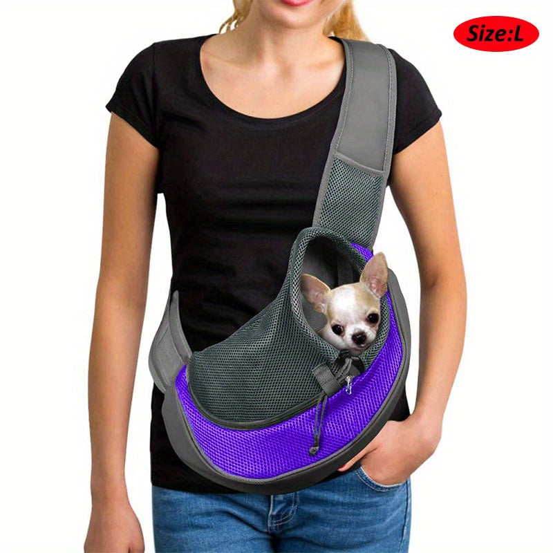 High-Visibility Reflective Pet Sling Carrier - Soft-Breathable Mesh, Secure Travel Companion for Puppies, Kittens & Small Animals - Perfect for Outdoor Adventures