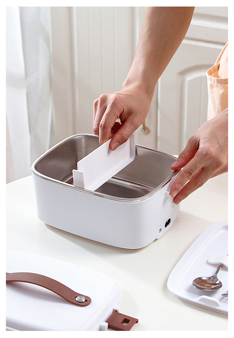 Portable Electric Lunch Box Heater: 1.8L Capacity, 2-in-1 Design for Car & Home Use