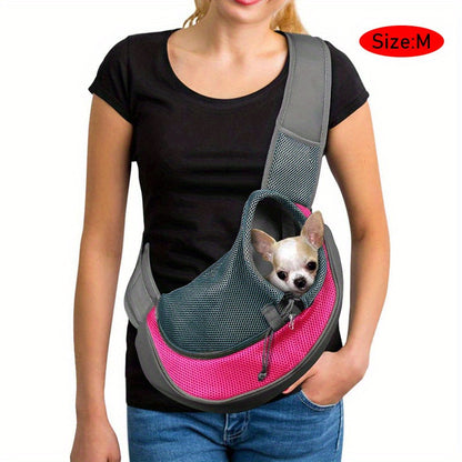 High-Visibility Reflective Pet Sling Carrier - Soft-Breathable Mesh, Secure Travel Companion for Puppies, Kittens & Small Animals - Perfect for Outdoor Adventures