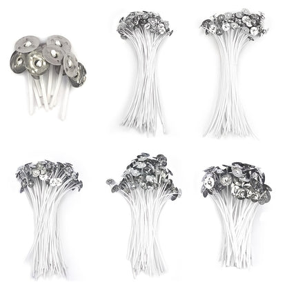 50pcs 2.6-20cm Premium Smokeless Candle Wicks - Pure Cotton Core for DIY Candle Making, Pre-Waxed, Party Supplies, Easy to Use, High-Quality, and Durable