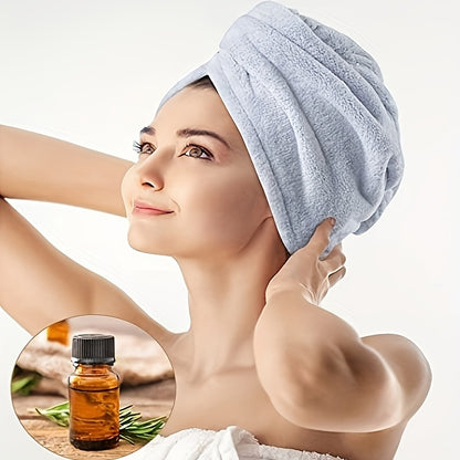 Super Absorbent Microfiber Hair Towel - Quick Drying Hair Wrap Cap with Soft Headband for Frizz-Free Hair