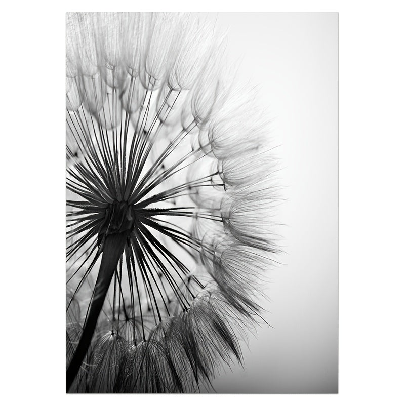 3pcs Black White Dandelion Flower Wall Poster, Wall Canvas, Canvas Painting, 15.7*23.6in Frameless