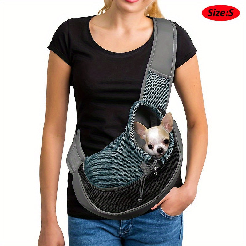 High-Visibility Reflective Pet Sling Carrier - Soft-Breathable Mesh, Secure Travel Companion for Puppies, Kittens & Small Animals - Perfect for Outdoor Adventures