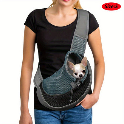 High-Visibility Reflective Pet Sling Carrier - Soft-Breathable Mesh, Secure Travel Companion for Puppies, Kittens & Small Animals - Perfect for Outdoor Adventures