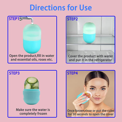 Ice Face Roller Ice Mold For Face Eyes And Neck Ice Holder For Face Face Ice Cube - Enhance Your Natural Glow Ice Facial Capsule