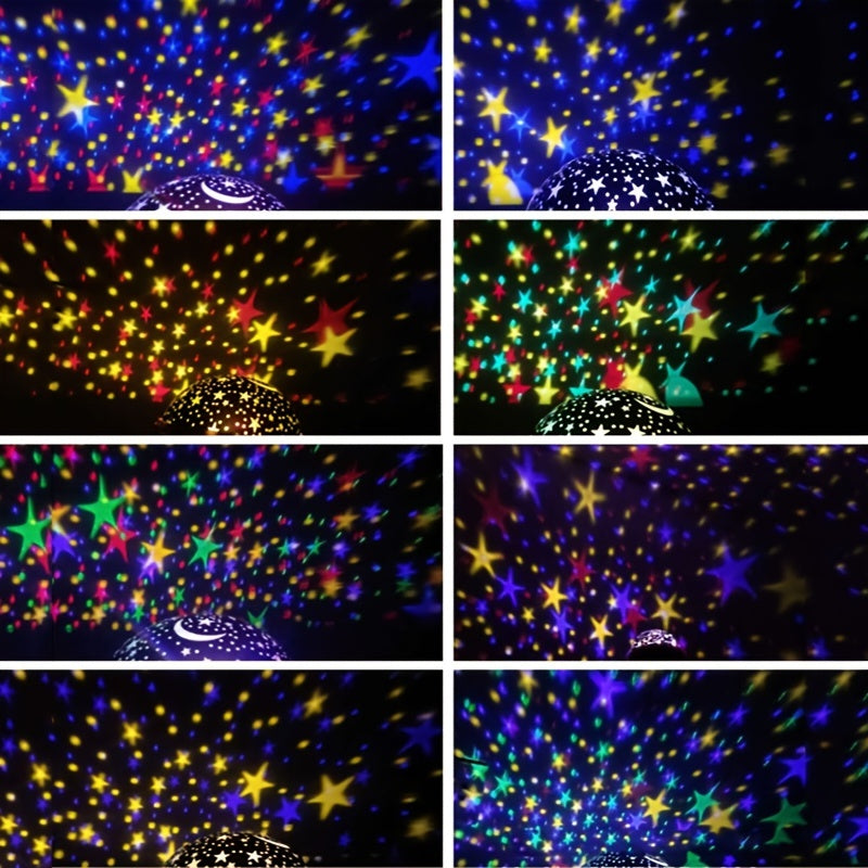 1pc Spaceship-shaped Star Projection Lamp With 8 Color Modes, USB Or Battery Dual Use