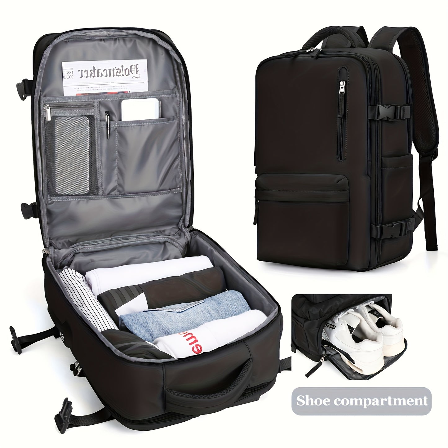 Large Travel Backpack, Carry On Backpack, Hiking Laptop Backpack Waterproof Outdoor Sports Rucksack Casual Daypack School Bag