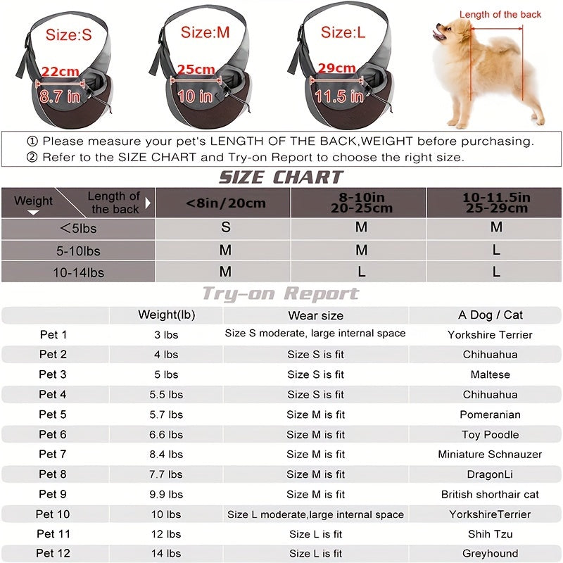 High-Visibility Reflective Pet Sling Carrier - Soft-Breathable Mesh, Secure Travel Companion for Puppies, Kittens & Small Animals - Perfect for Outdoor Adventures