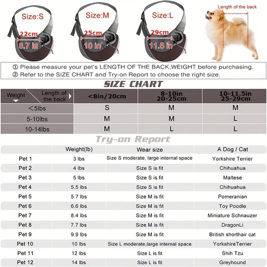 High-Visibility Reflective Pet Sling Carrier - Soft-Breathable Mesh, Secure Travel Companion for Puppies, Kittens & Small Animals - Perfect for Outdoor Adventures