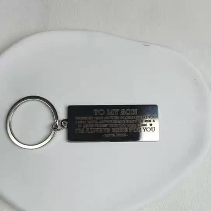 Cherished Memories Keychain - Personalized Engraved Birthday Gift for Son from Mom - A Timeless Emotional Keepsake to Celebrate His Special Day with Love