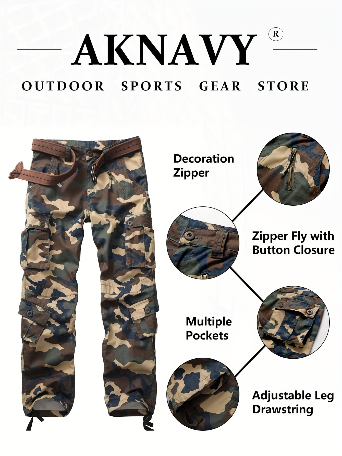 Multi-Pocket Camouflage Trousers - Rugged Military-Inspired Design, Ultra-Comfortable and Soft Fabric, Versatile Casual Style - Designed Specifically for Men, Perfect for Outdoor Enthusiasts and Adventurers